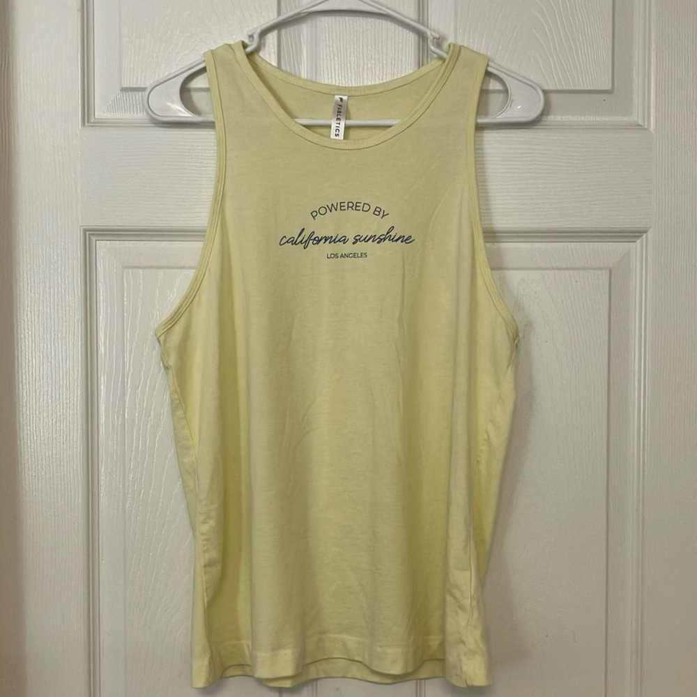 Fabletics Size L Active Tank Light Yellow Gently used-like new.